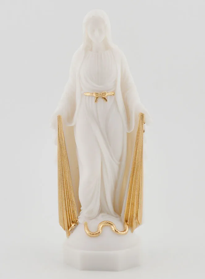 Statue of the Miraculous Virgin with Golden Rays - 12cm (pic 1)