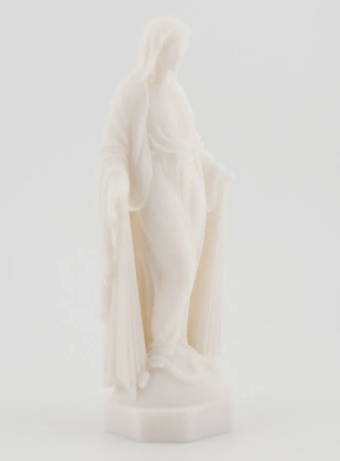 Miraculous Virgin Statue made of Alabaster - 12cm (pic 3)