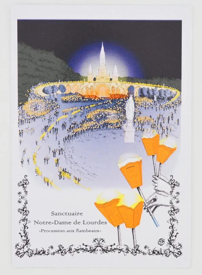Torchlight Procession Card - Lourdes (pic 1)