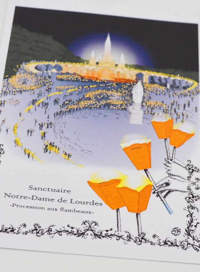 Torchlight Procession Card - Lourdes (pic 2)
