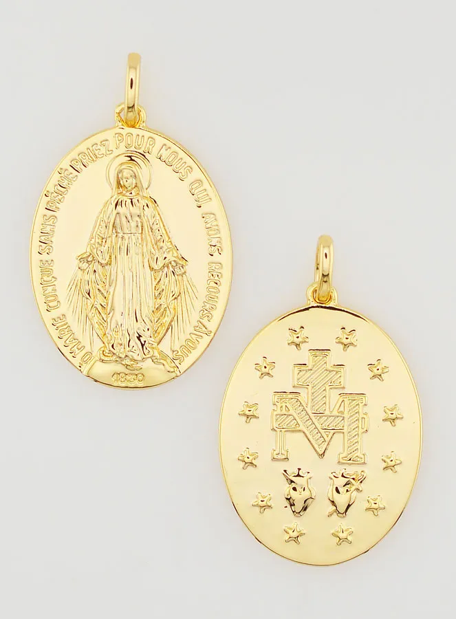 Miraculous Medal 18k Gold Plated - 16mm (pic 1)