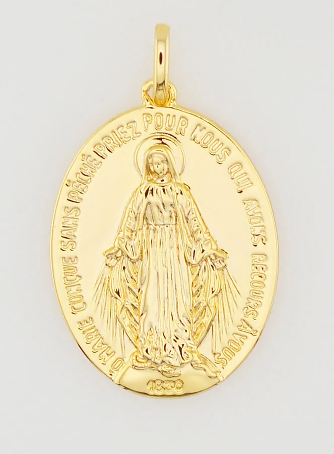Miraculous Medal 18k Gold Plated - 16mm (pic 3)