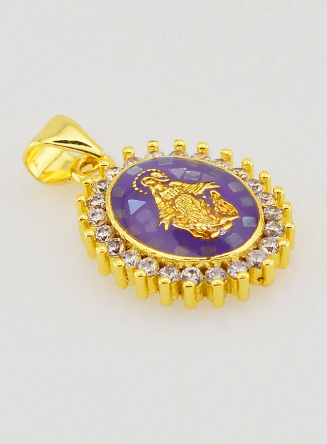 Purple Miraculous Virgin Medal - 17mm (pic 3)