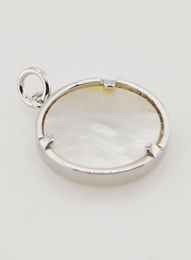 Ex Voto Medal Mother of Pearl and Rhinestones - 16mm (pic 4)