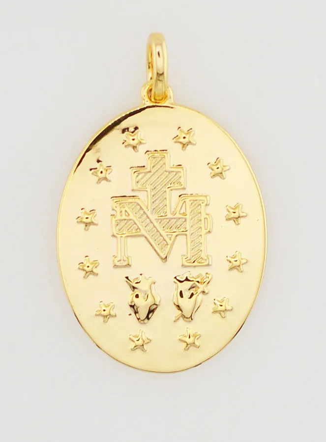 Miraculous Medal 18k Gold Plated - 24mm (pic 4)