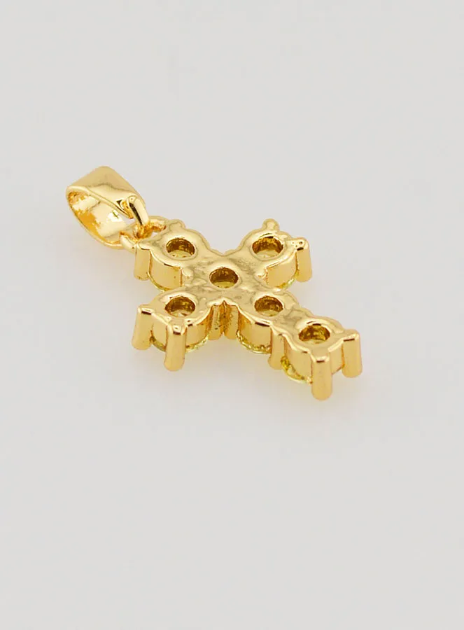 Cross Pendant with Zircons - Amber (pic 4)