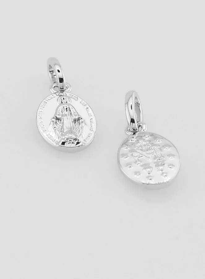 Silvery Miraculous Medal Rhodium Plated - 10mm (pic 2)