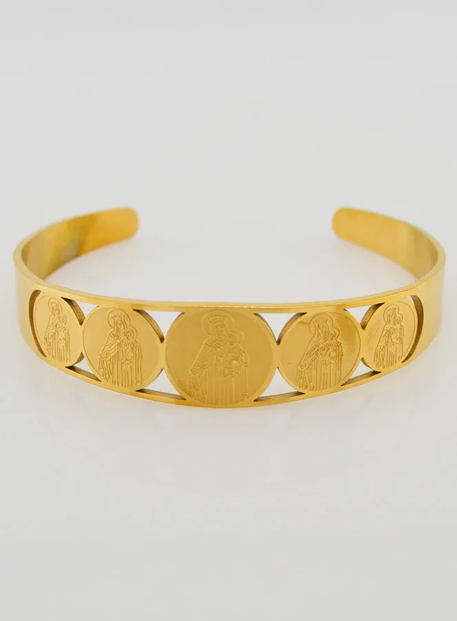 Golden Cuff Bracelet Our Lady of Mount Carmel (pic 1)