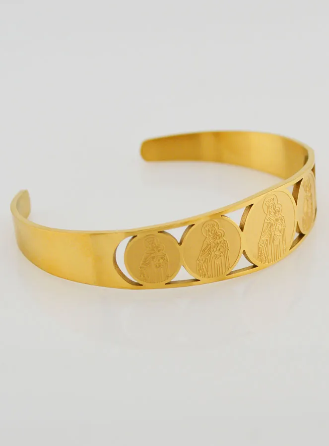 Golden Cuff Bracelet Our Lady of Mount Carmel (pic 3)