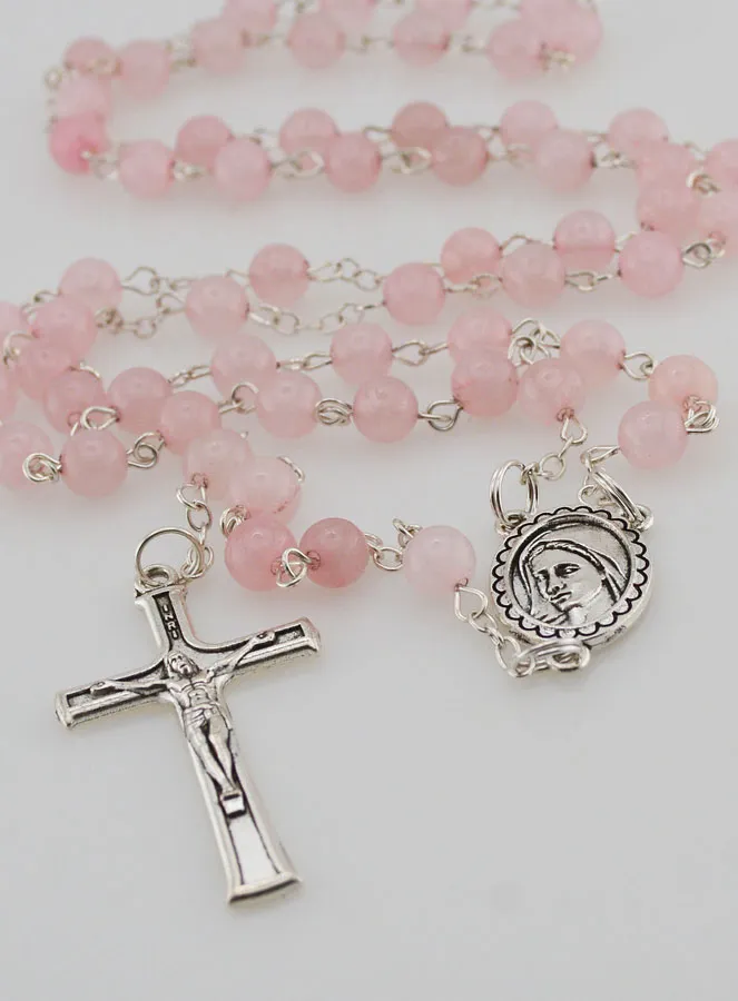 Natural Stone Rosary - Rose Quartz (pic 2)