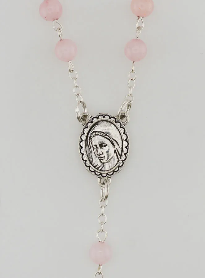 Natural Stone Rosary - Rose Quartz (pic 4)