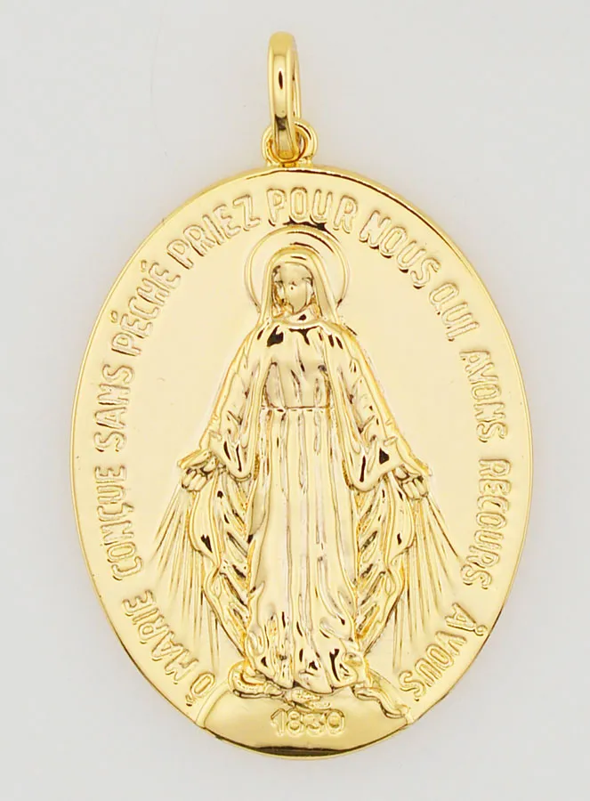 Miraculous Medal 18k Gold Plated - 22mm (pic 3)