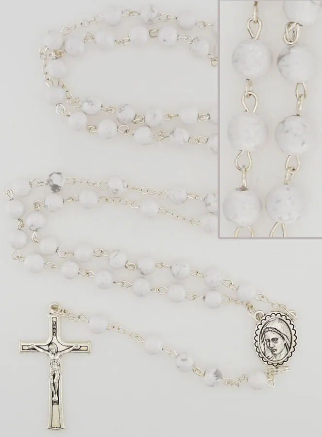 Gemstone Rosary - Howlite (pic 1)