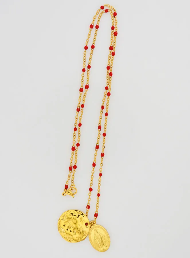 Miraculous Medal on Necklace with Beads (pic 2)