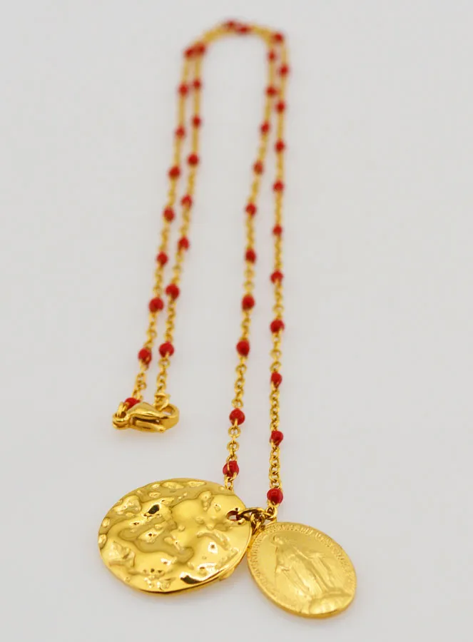 Miraculous Medal on Necklace with Beads (pic 3)