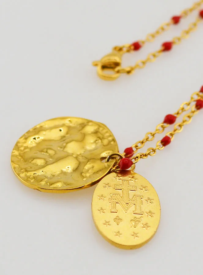 Miraculous Medal on Necklace with Beads (pic 4)