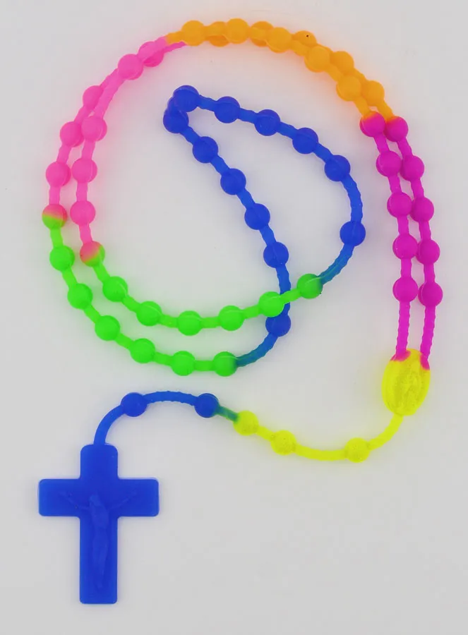 Multicoloured Neon Children's Rosary (pic 1)
