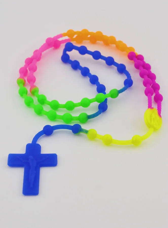 Multicoloured Neon Children's Rosary (pic 2)