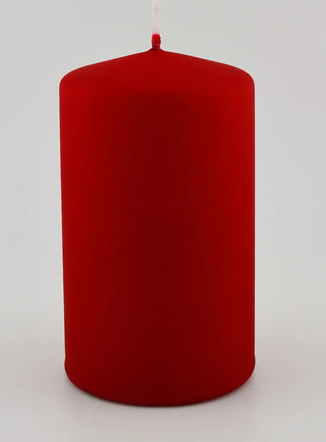 Matt Velvet Decorative Candle - Red (pic 1)