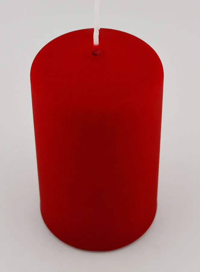 Matt Velvet Decorative Candle - Red (pic 2)