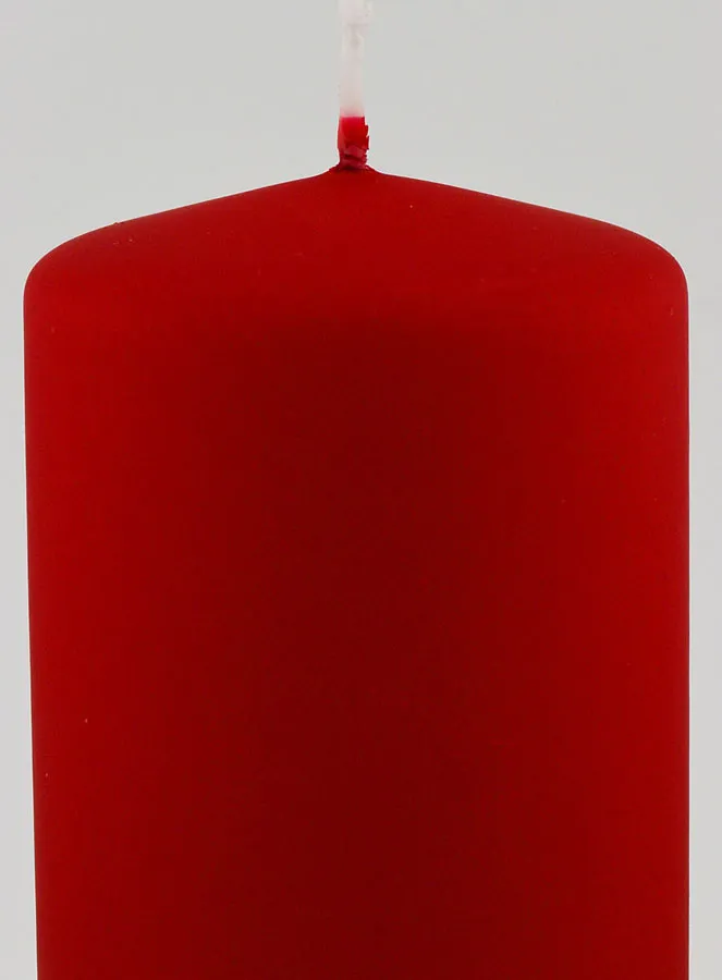 Matt Velvet Decorative Candle - Red (pic 3)