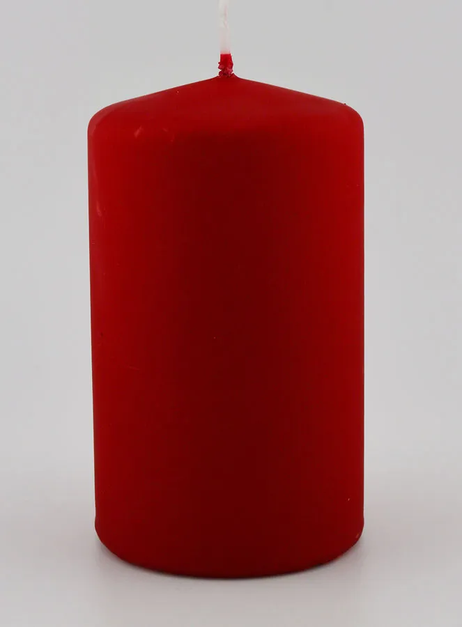 Velvet-Effect Christmas Candle – Red (pic 1)