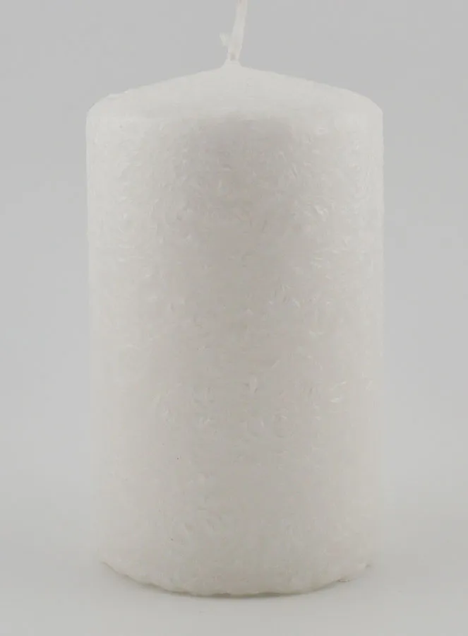 Tabletop Candle with Ice Effect – White (pic 1)