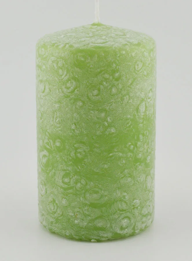 Christmas Candle with Ice Effect – Green (pic 1)