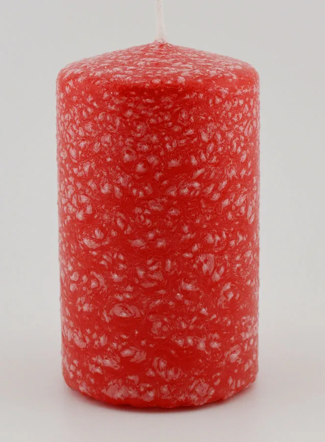 Tabletop Candle with Ice Effect - Red (pic 1)