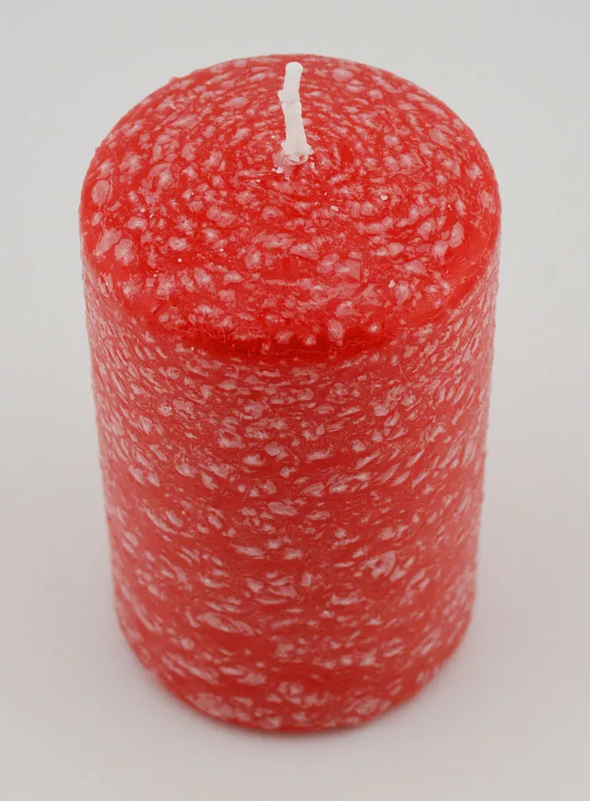 Tabletop Candle with Ice Effect - Red (pic 2)