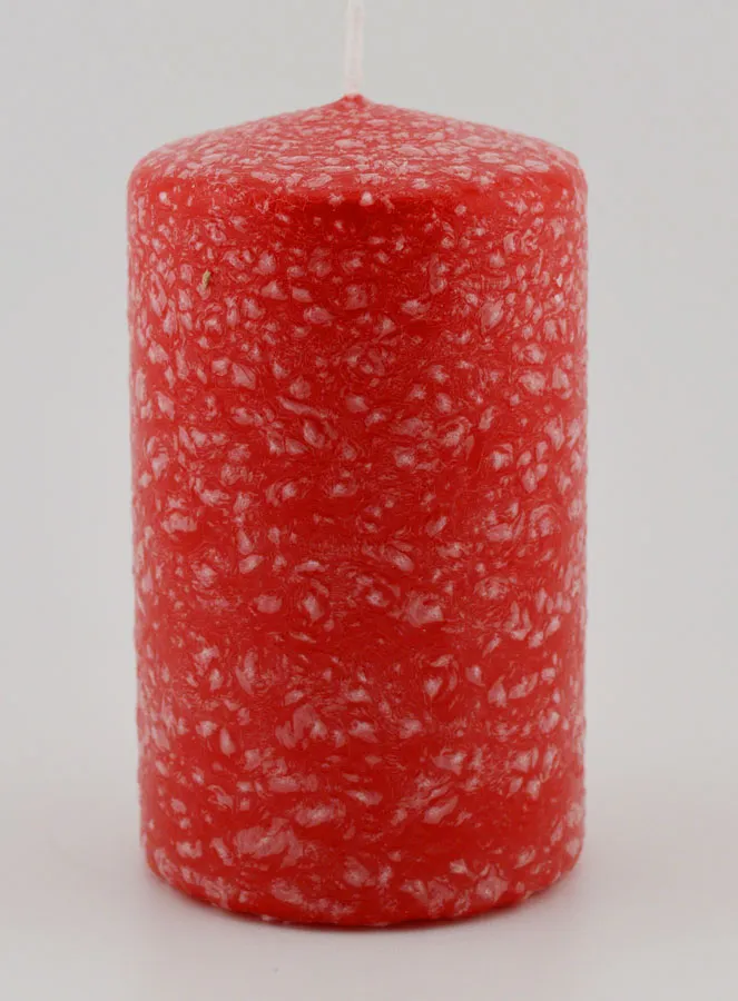 Christmas Candle with Ice Effect – Red (pic 1)