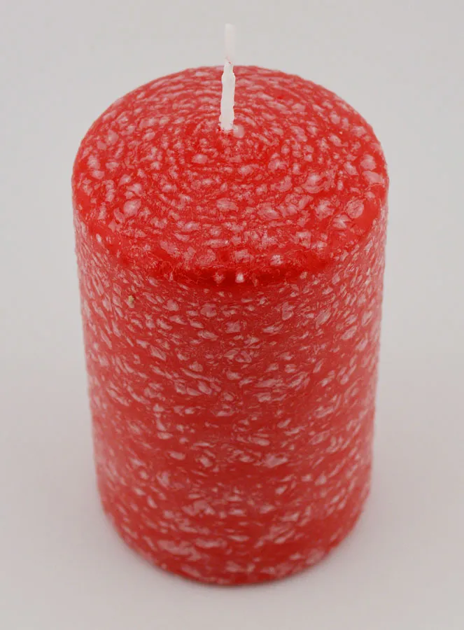 Christmas Candle with Ice Effect – Red (pic 2)
