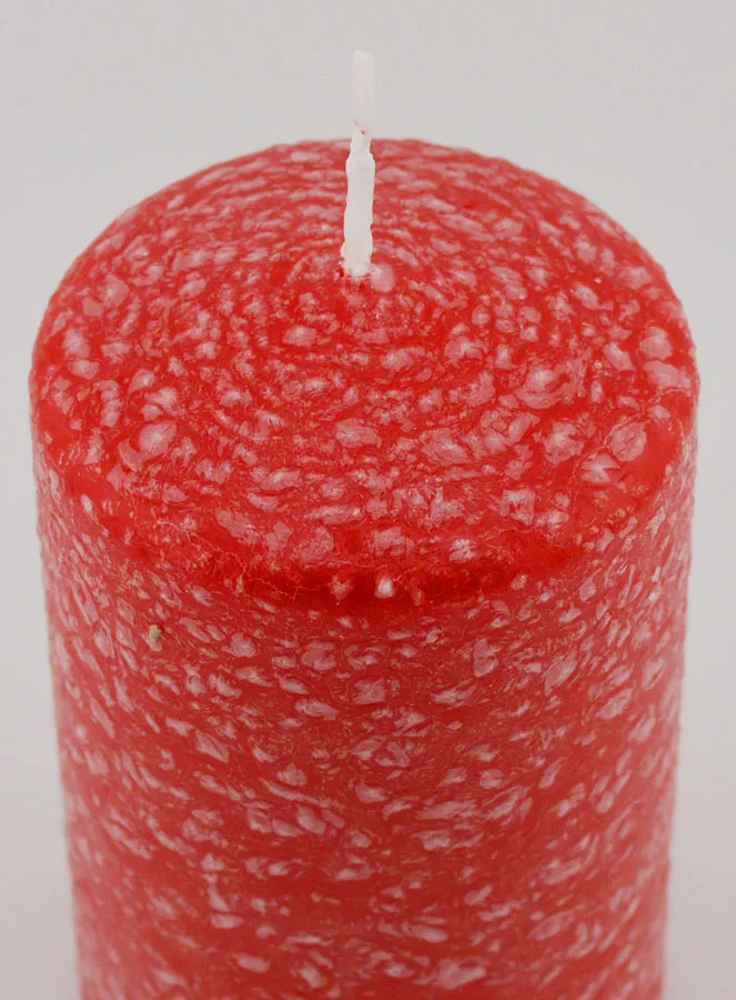 Christmas Candle with Ice Effect – Red (pic 4)