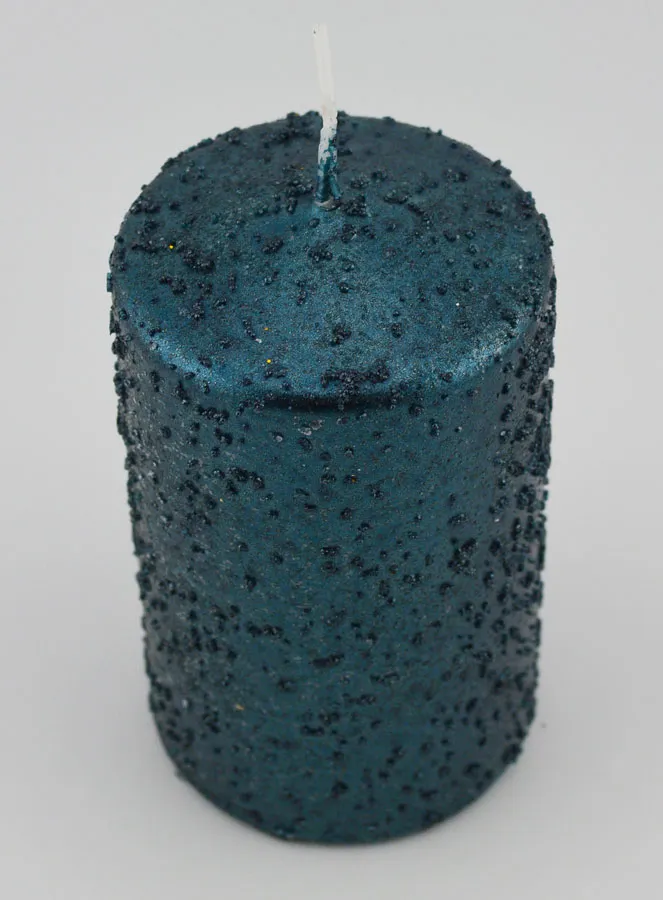 Glitter Christmas Candle – Blue-Green (pic 2)