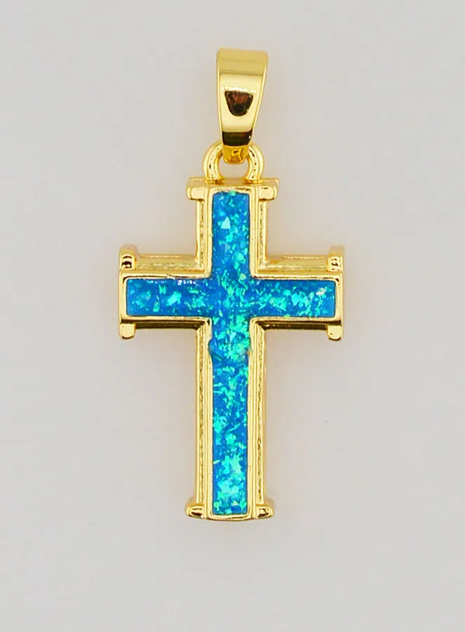 Blue Cross Pendant - 17mm (pic 1)
