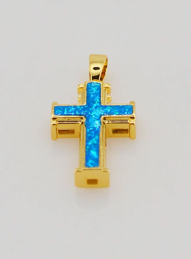Blue Cross Pendant - 17mm (pic 2)