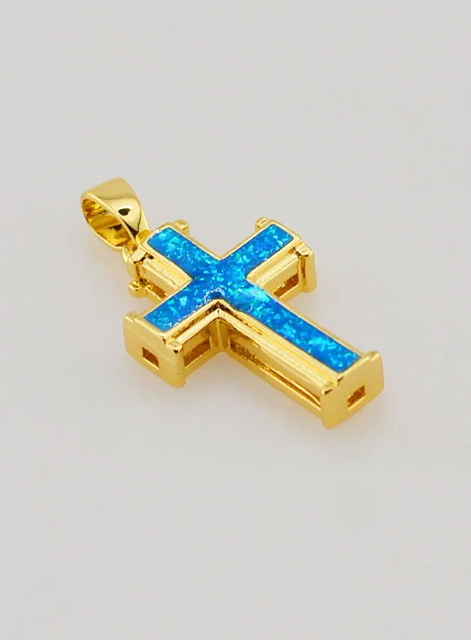 Blue Cross Pendant - 17mm (pic 3)