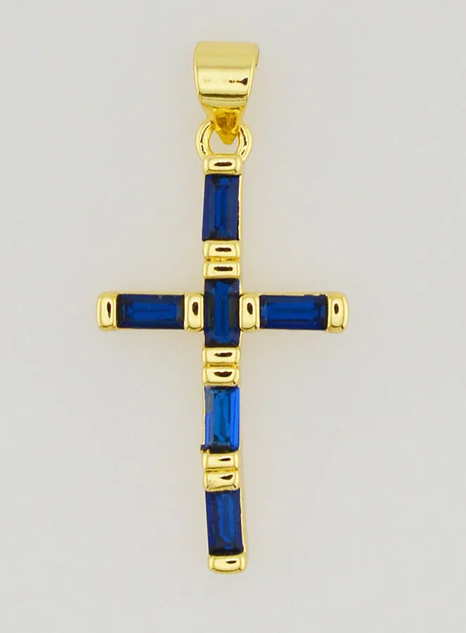 Blue Cross Pendant - 23mm (pic 1)