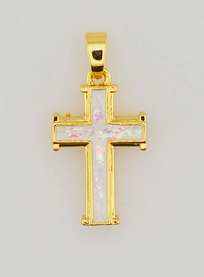 White Cross Pendant – 17mm (pic 1)