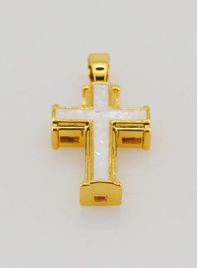 White Cross Pendant – 17mm (pic 2)
