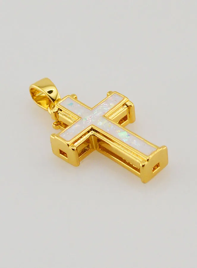 White Cross Pendant – 17mm (pic 3)