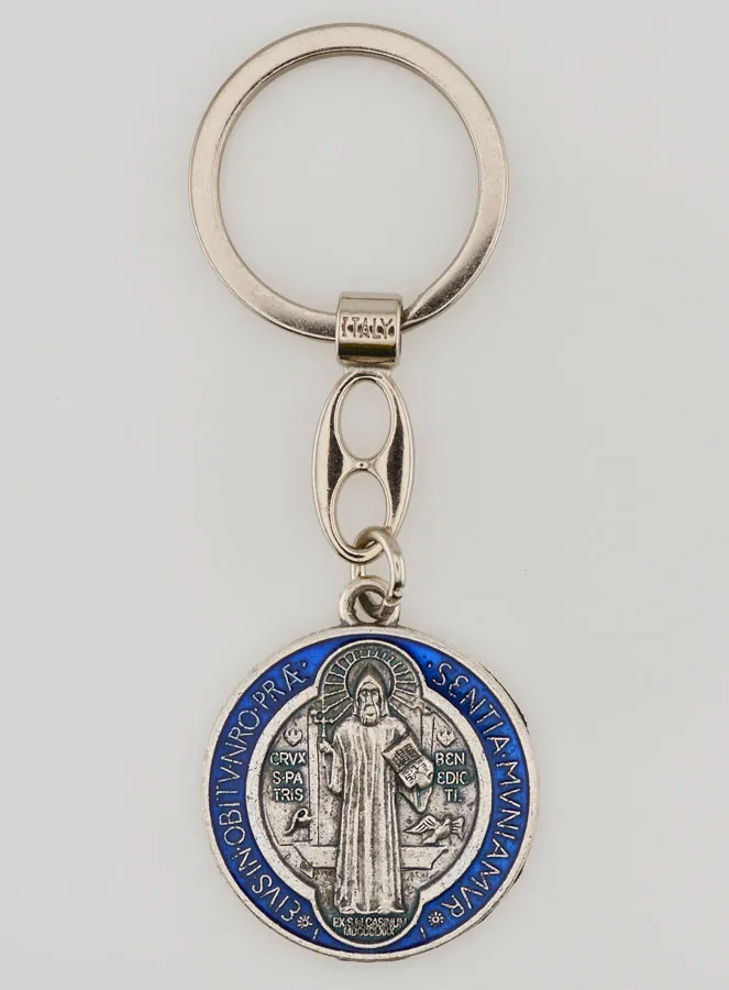 Colourful Saint Benedict Medal Keyring (pic 2)