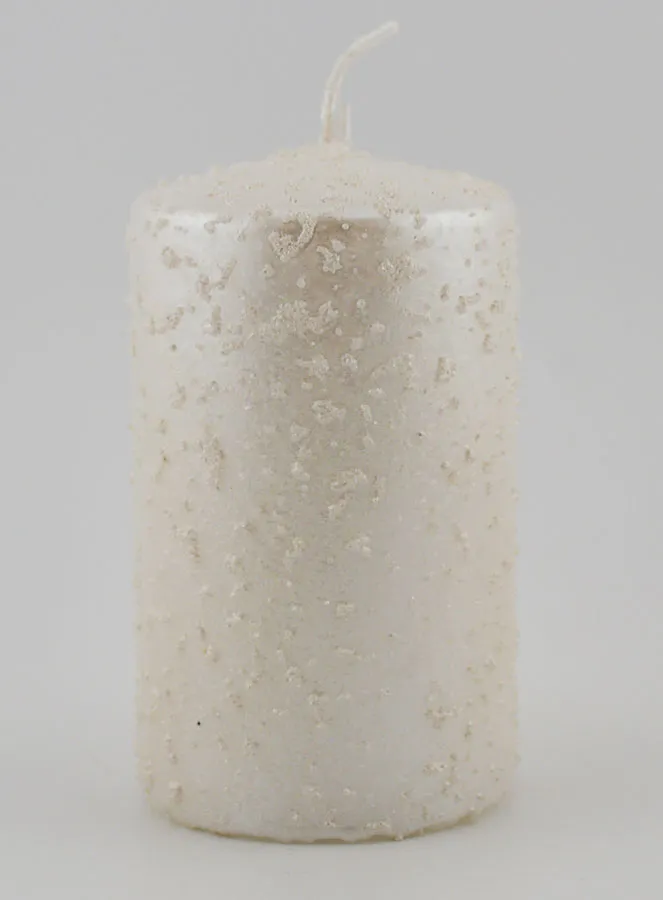 Glitter Tabletop Candle – Pearl White (pic 1)