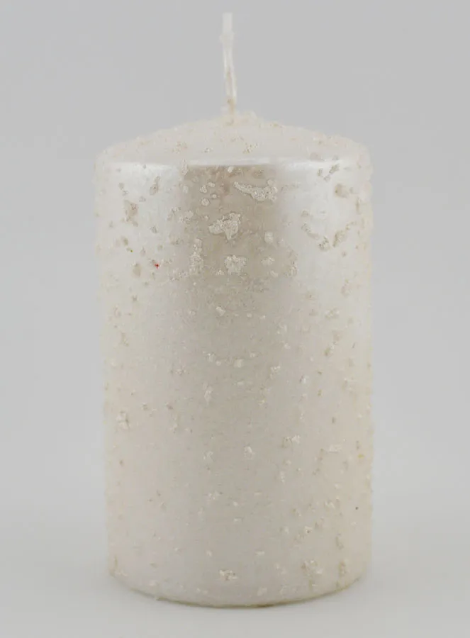 Glitter Christmas Candle – Pearl White (pic 1)