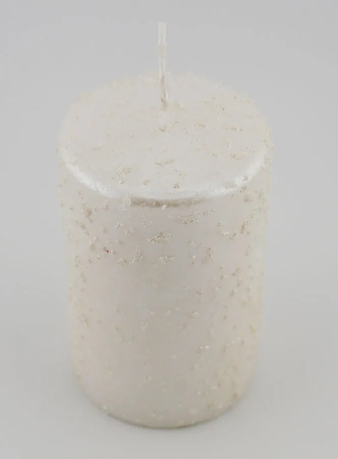 Glitter Christmas Candle – Pearl White (pic 2)