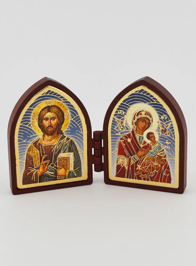 Small Diptych Icon – Jesus Christ and Mary (pic 1)