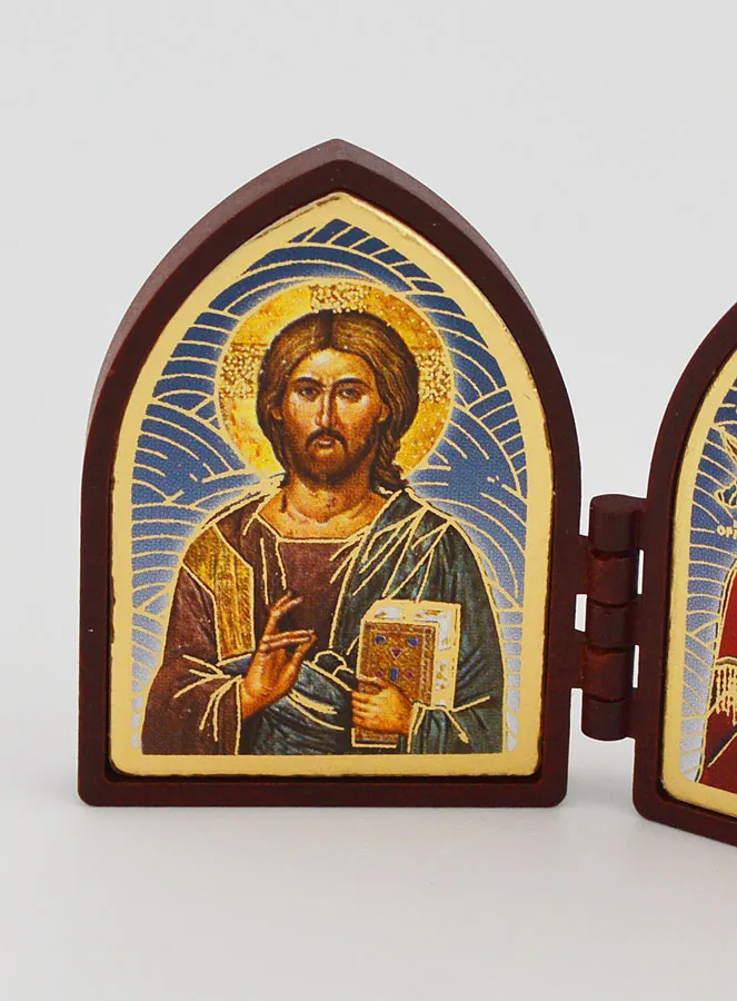 Small Diptych Icon – Jesus Christ and Mary (pic 2)