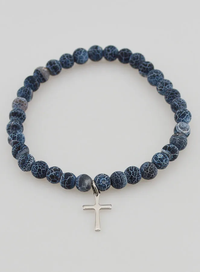 Religious Bracelet with Cross and Agate – Black (pic 2)