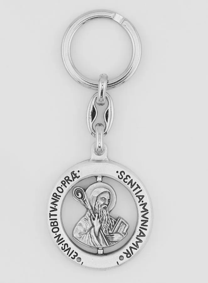 Openwork and Swivel Keyring - Saint Benedict (pic 1)