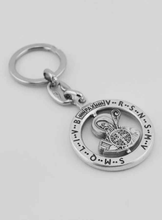 Openwork and Swivel Keyring - Saint Benedict (pic 3)
